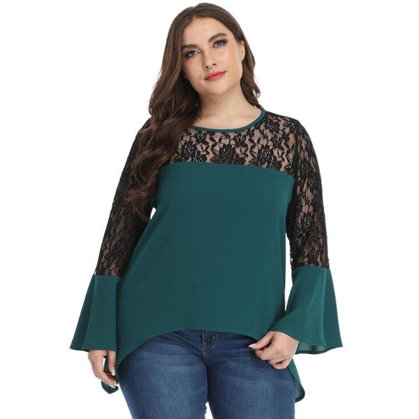 plus size t-shirt 4xl tees arrival autumn women loose lace hollow out long sleeve t shirt patchwork pullover elegant, Black
plus size t-shirt 4xl tees arrival autumn women loose lace hollow out long sleeve t shirt patchwork pullover elegant, Black