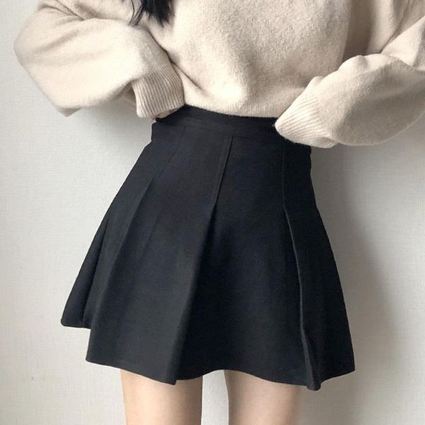 skirts faldas mujer moda 2021 autumn winter bottom wool high waist black minimalist pleated skirt casual short school femme
skirts faldas mujer moda 2021 autumn winter bottom wool high waist black minimalist pleated skirt casual short school femme