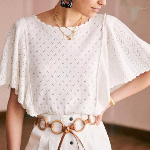 white butterfly sleeve lace hollow crochet ice silk knit sweater loose short women women's sweaters, White;black
white butterfly sleeve lace hollow crochet ice silk knit sweater loose short women women's sweaters, White;black