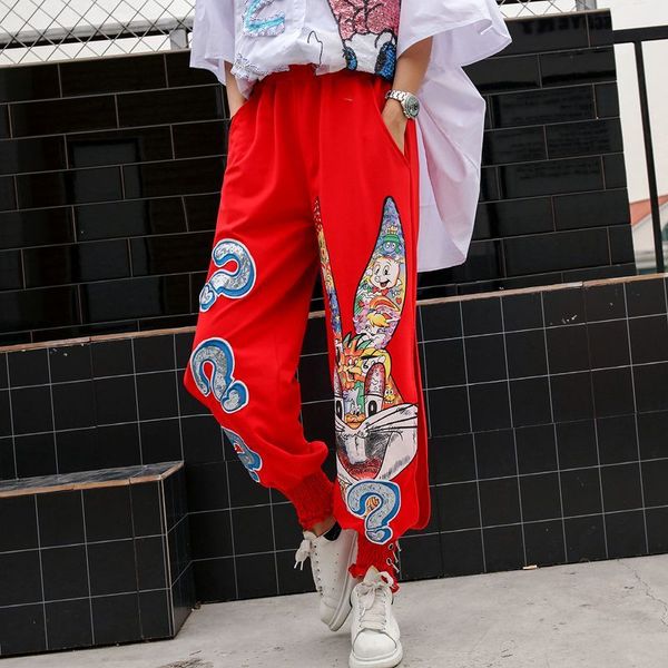pants europe thailand summer loose cartoon sequins wide-leg trousers for women with elastic waist and slit legs, Black;white
pants europe thailand summer loose cartoon sequins wide-leg trousers for women with elastic waist and slit legs, Black;white