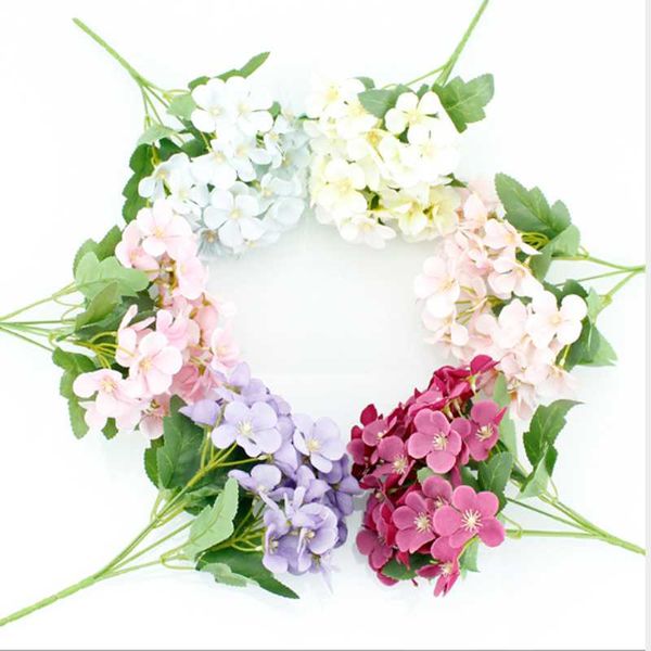 26cm hydrangea artificial flowers bouquet 5 big head and 4 leafs fake for wedding home christmas decoration decorative & wreaths
26cm hydrangea artificial flowers bouquet 5 big head and 4 leafs fake for wedding home christmas decoration decorative & wreaths