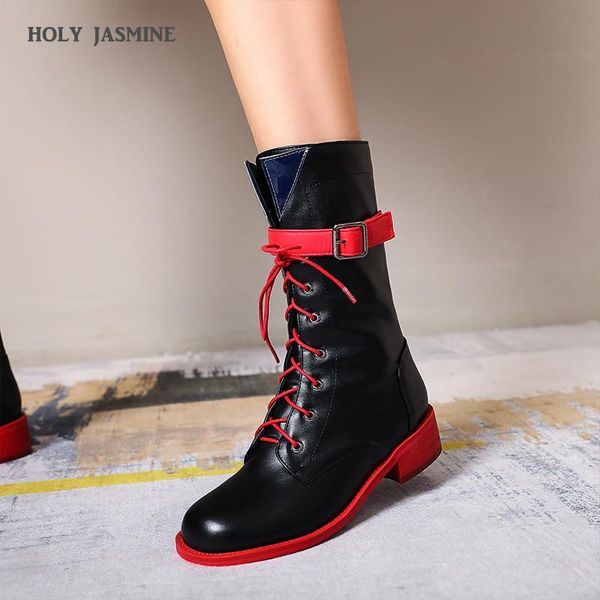 boots holy jasmine women autumn winter mid-calf lace-up buckle motorcycle short plush inside med (3cm-5cm) flat with, Black
boots holy jasmine women autumn winter mid-calf lace-up buckle motorcycle short plush inside med (3cm-5cm) flat with, Black