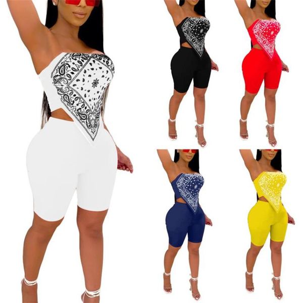 women's tracksuits 2pcs women summer outfit paisley print strapless off shoulder tank solid color tight shorts clothes set for, Gray
women's tracksuits 2pcs women summer outfit paisley print strapless off shoulder tank solid color tight shorts clothes set for, Gray