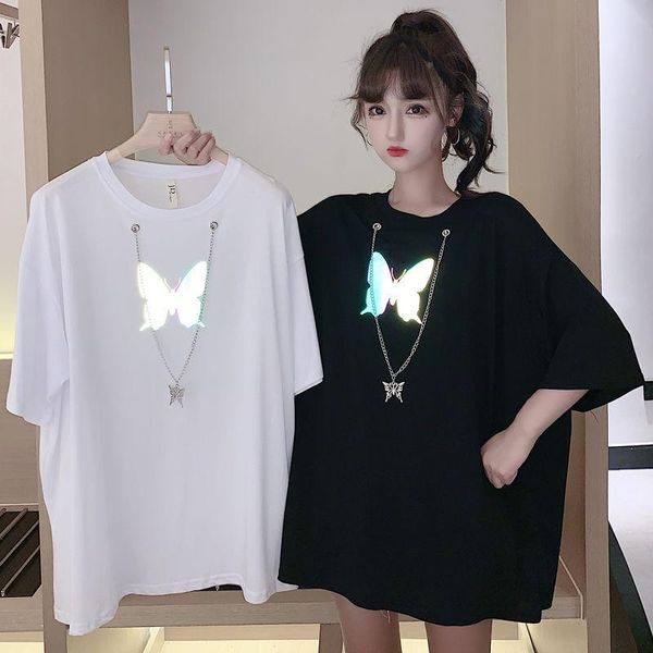 summer casual club women's t shirt korean reflective butterfly print loose short sleeve harajuku streetwear tee t-shirt, White
summer casual club women's t shirt korean reflective butterfly print loose short sleeve harajuku streetwear tee t-shirt, White