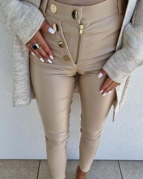 women's pants & capris fashion zipper button decor skinny female lady casual office trousers, Black;white
women's pants & capris fashion zipper button decor skinny female lady casual office trousers, Black;white