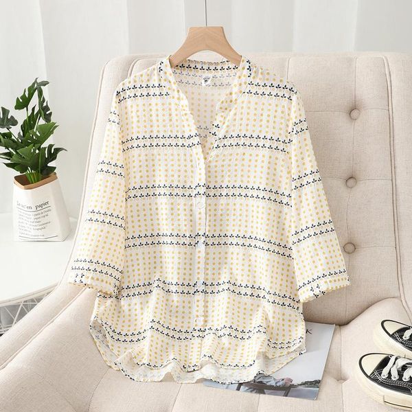 women's blouses & shirts summer korean style three-quarter sleeve shirt loose 2021 printed polka dot thin v-neck top, White
women's blouses & shirts summer korean style three-quarter sleeve shirt loose 2021 printed polka dot thin v-neck top, White