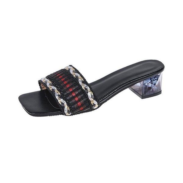 slippers casual women's with color matching uppers fashion simple trend open-toed belt heel all-match 2021, Black
slippers casual women's with color matching uppers fashion simple trend open-toed belt heel all-match 2021, Black