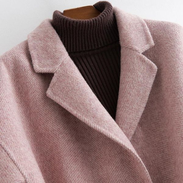 women's wool & blends real coat female autumn woman coats 2021 korean elegant fashion soft alpaca jacket ladies casaco b18y05429-z, Black
women's wool & blends real coat female autumn woman coats 2021 korean elegant fashion soft alpaca jacket ladies casaco b18y05429-z, Black
