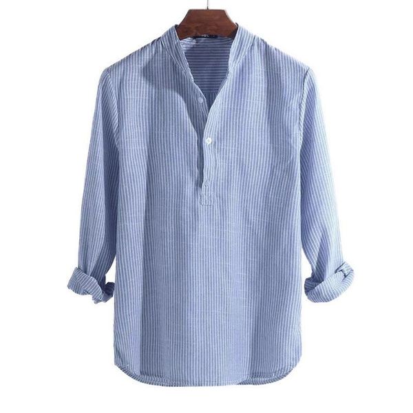 men's casual shirts 2021 cotton long sleeve mens spring autumn striped slim fit stand collar shirt male clothes plus size, White;black
men's casual shirts 2021 cotton long sleeve mens spring autumn striped slim fit stand collar shirt male clothes plus size, White;black