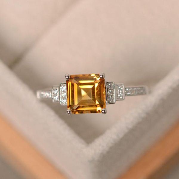 cluster rings s925 sterling silver white gold plated zircon classic citrine ring wild simple princess square diamond ladies accessories, Golden;silver
cluster rings s925 sterling silver white gold plated zircon classic citrine ring wild simple princess square diamond ladies accessories, Golden;silver