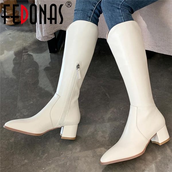 boots fedonas party casual women knee-high 2021 autumn winter fashion concise genuine leather thick heels zip long shoes woman, Black
boots fedonas party casual women knee-high 2021 autumn winter fashion concise genuine leather thick heels zip long shoes woman, Black