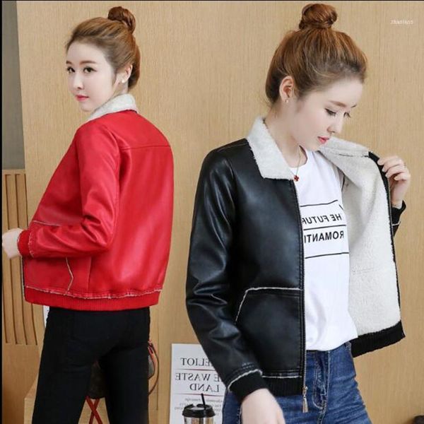 add velvet fur one lamb pu leather jacket frock coat women biker winter punk1, Black
add velvet fur one lamb pu leather jacket frock coat women biker winter punk1, Black