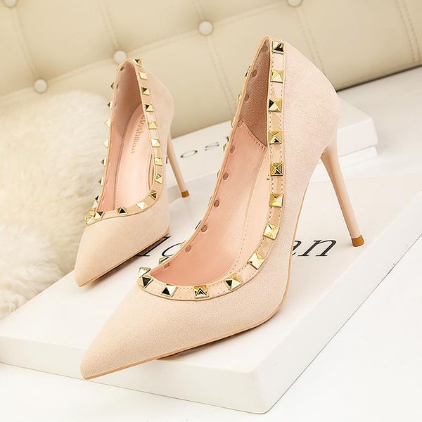 dress shoes 2021 women stripper 10cm high heels metal rivets luxury pumps lady scarpins red wedding bridal valentine nude, Black
dress shoes 2021 women stripper 10cm high heels metal rivets luxury pumps lady scarpins red wedding bridal valentine nude, Black