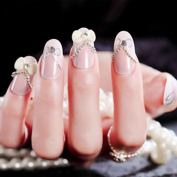 false nails 24pcs nude bow wear long paragraph fashion manicure patch save time wearable nail accesorios, Red;gold
false nails 24pcs nude bow wear long paragraph fashion manicure patch save time wearable nail accesorios, Red;gold