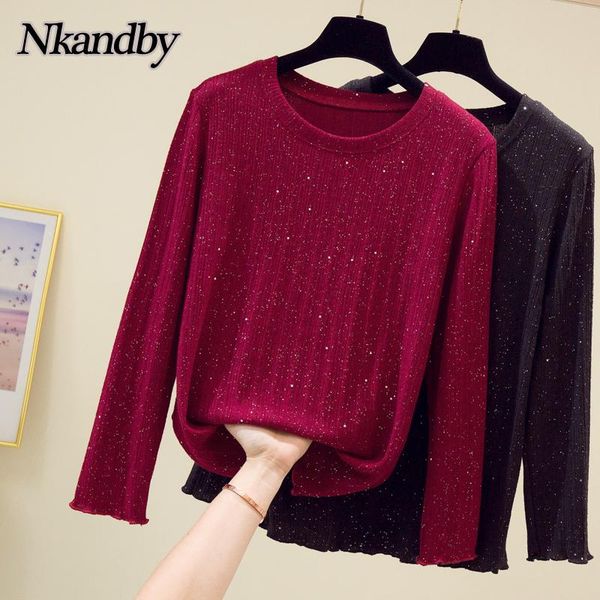 women's t-shirt plus size knitted t-shirts women 2021 autumn trendy long sleeve round neck loose oversize soft touch shining femme tee, White
women's t-shirt plus size knitted t-shirts women 2021 autumn trendy long sleeve round neck loose oversize soft touch shining femme tee, White