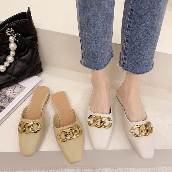 women summer low heel slipper square head chain decoration candy colors fashion female sandals outdoor women's footwear 2021 slippers, Black
women summer low heel slipper square head chain decoration candy colors fashion female sandals outdoor women's footwear 2021 slippers, Black