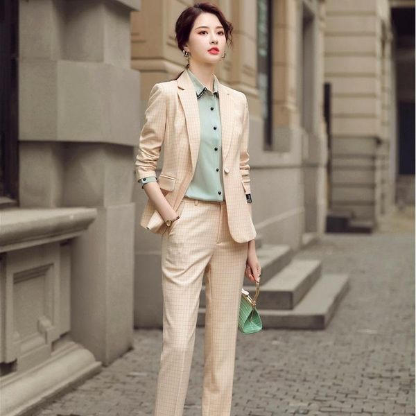 women's two piece pants 2021 fashion styles one button slim plaid formal suits with and jackets coat for women business work wear blaze, White
women's two piece pants 2021 fashion styles one button slim plaid formal suits with and jackets coat for women business work wear blaze, White