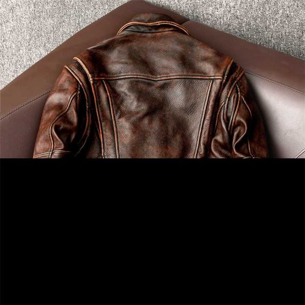 style genuine leather jacket vintage brown cowhide coat men slim fashion biker jacket asian size s-6xl 211008, Black
style genuine leather jacket vintage brown cowhide coat men slim fashion biker jacket asian size s-6xl 211008, Black
