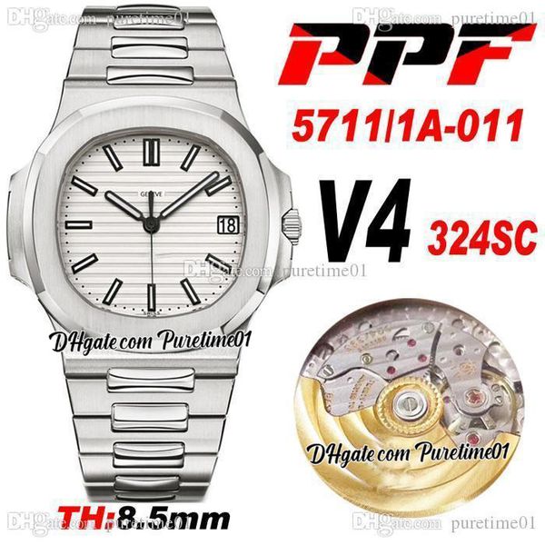 ppf v4 5711-1a-011 a324sc pp324sc automatic mens watch white texture dial stick markers stainless steel bracelet 8.5mm thickness super editi, Slivery;brown
ppf v4 5711-1a-011 a324sc pp324sc automatic mens watch white texture dial stick markers stainless steel bracelet 8.5mm thickness super editi, Slivery;brown