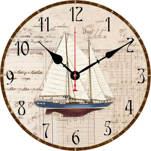 14-inch non-ticking nautical boat round arabic numeral wooden decorative wall clock silent theme beach clocks
14-inch non-ticking nautical boat round arabic numeral wooden decorative wall clock silent theme beach clocks
