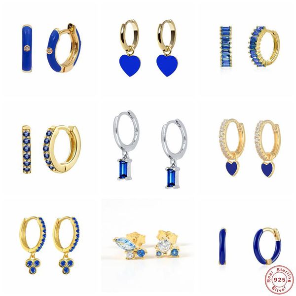 hoop & huggie romad 925 sterling silver blue crystal series earrings for women fashion enamel dripping oil heart charm piercing, Golden;silver
hoop & huggie romad 925 sterling silver blue crystal series earrings for women fashion enamel dripping oil heart charm piercing, Golden;silver