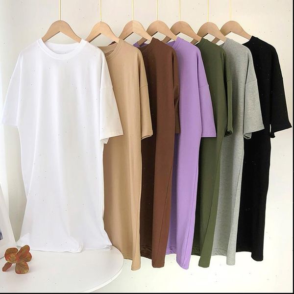 women dress summer casual loose solid cotton t shirt o neck oversize mini batwing short sleeve basic vestidos, Black;gray
women dress summer casual loose solid cotton t shirt o neck oversize mini batwing short sleeve basic vestidos, Black;gray