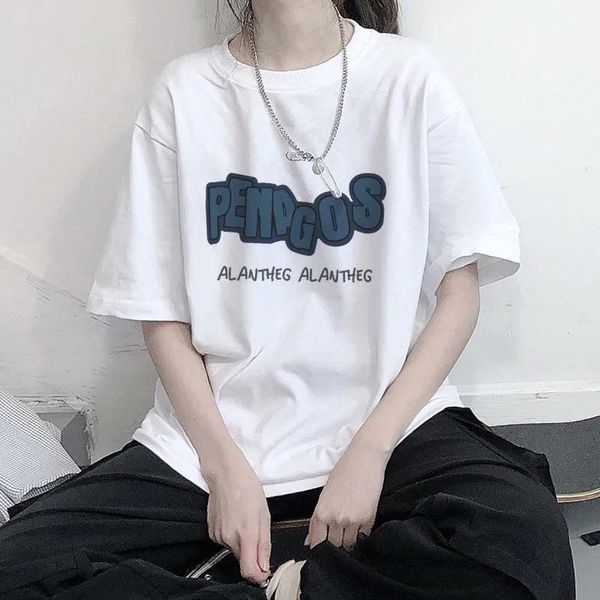 women's t-shirt 100% cotton short-sleeved summer style student korean loose harajuku wild tide top, White
women's t-shirt 100% cotton short-sleeved summer style student korean loose harajuku wild tide top, White