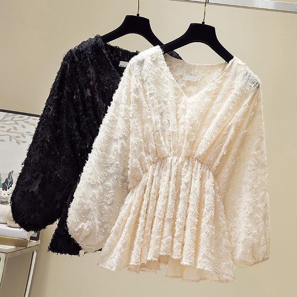 women's blouses & shirts ruffle puff sleeve blouse women v neck fleece lace mesh see through clothes autumn spring tunic hairy shirt fa, White
women's blouses & shirts ruffle puff sleeve blouse women v neck fleece lace mesh see through clothes autumn spring tunic hairy shirt fa, White