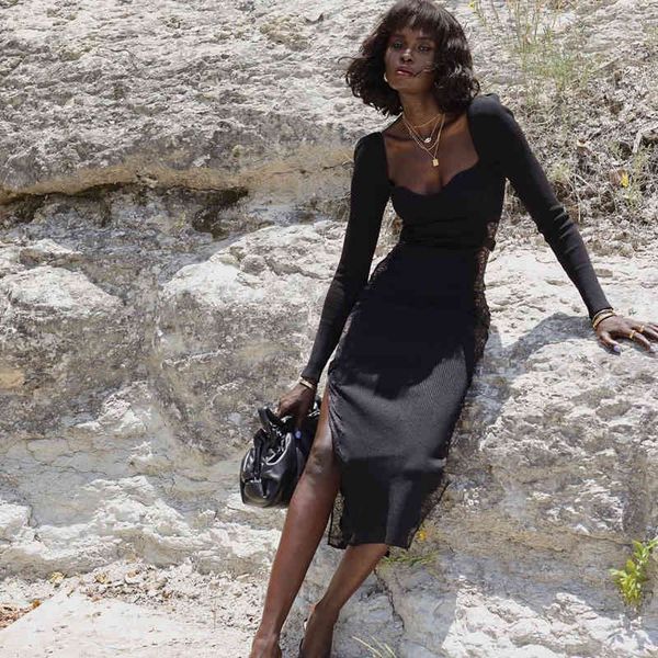 casual dresses women's autumn stitching lace hip wrap dress winter long y4ee, Black;gray
casual dresses women's autumn stitching lace hip wrap dress winter long y4ee, Black;gray