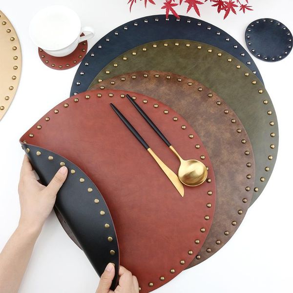 leather western place mat waterproof oilproof table eco-friendly insulation pads american rivet round customize mats &
leather western place mat waterproof oilproof table eco-friendly insulation pads american rivet round customize mats &