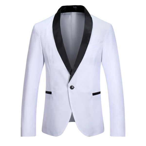 men's suits & blazers luclesam men simple stitching contrast collar suit jacket mens party wedding stage performance blazer blaser masc, White;black
men's suits & blazers luclesam men simple stitching contrast collar suit jacket mens party wedding stage performance blazer blaser masc, White;black