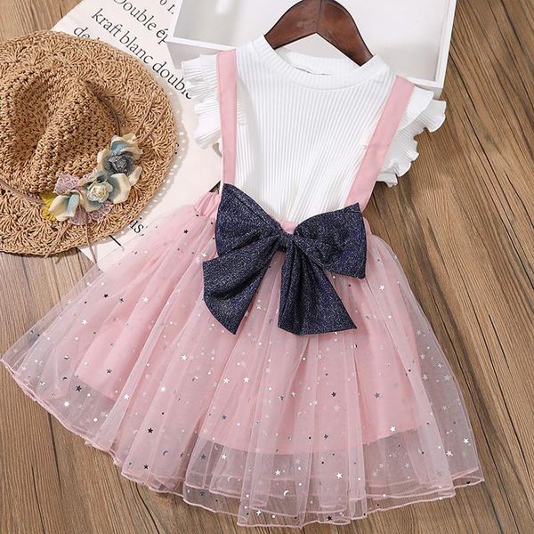 clothing sets two pieces girls toddler baby kids summer short sleeve gauze star print suspender skirt set vetement fille, White
clothing sets two pieces girls toddler baby kids summer short sleeve gauze star print suspender skirt set vetement fille, White