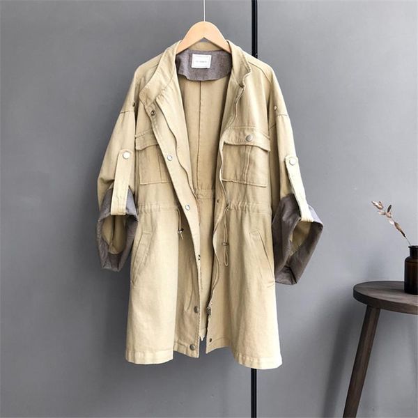 women's trench coats winter safari style coat 2021 huge sleeve casual khaki long outerwear loose clothes for lady, Tan;black
women's trench coats winter safari style coat 2021 huge sleeve casual khaki long outerwear loose clothes for lady, Tan;black