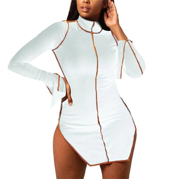 casual dresses spring fall women slim bodycon mini dress autumn long sleeves high collar split patchwork one-piece clothes short 5 colors, Black;gray
casual dresses spring fall women slim bodycon mini dress autumn long sleeves high collar split patchwork one-piece clothes short 5 colors, Black;gray