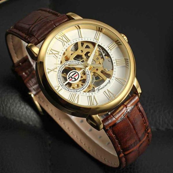 wristwatches forsining mens watches gold bezel transparent case mechanical hand wind movement leather strap skeleton, Slivery;brown
wristwatches forsining mens watches gold bezel transparent case mechanical hand wind movement leather strap skeleton, Slivery;brown