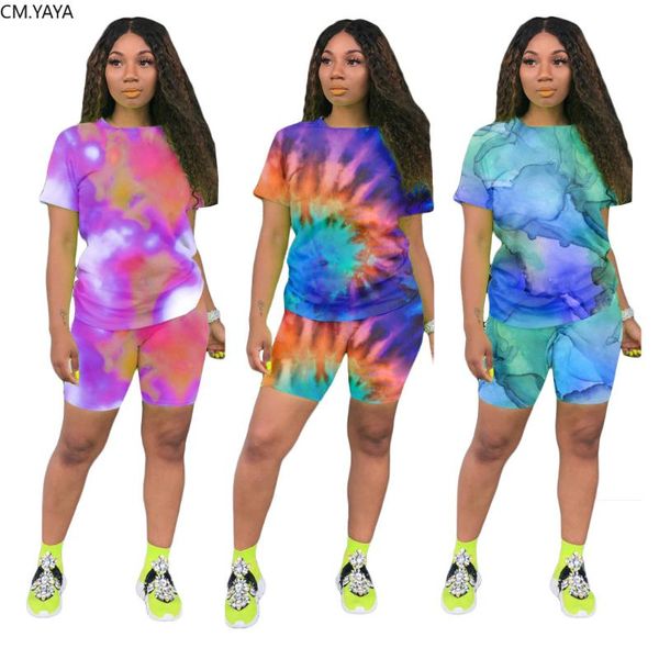 cm.yaya sport women tie dye black hole two piece set t-shirts shorts jogger sweatpants suit tracksuit matching outfits dress, White
cm.yaya sport women tie dye black hole two piece set t-shirts shorts jogger sweatpants suit tracksuit matching outfits dress, White