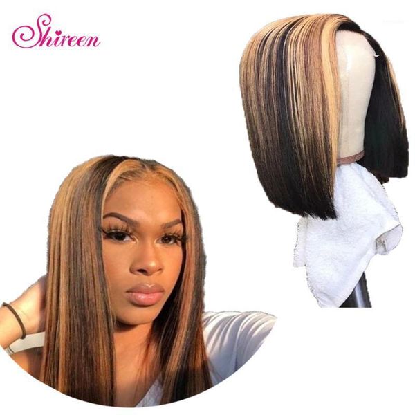 shireen highlights 13x6 deep part lace front human hair wigs for black women 150%honey blonde brown brazilian remy short bob wig1, Black;brown
shireen highlights 13x6 deep part lace front human hair wigs for black women 150%honey blonde brown brazilian remy short bob wig1, Black;brown