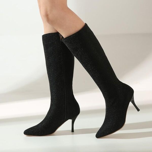 boots knee high women pointed toe footwear female thin heels shoes woman 2021 spring winter plus size 32-47, Black
boots knee high women pointed toe footwear female thin heels shoes woman 2021 spring winter plus size 32-47, Black