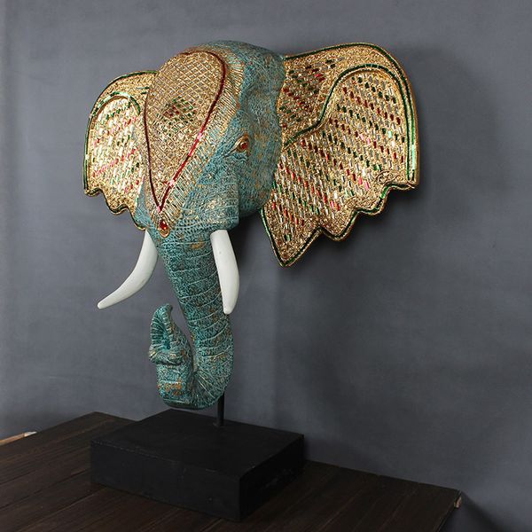 carved elephant head of southeast asia porch place woodcarving sitting room adornment thai gold elephant head ornament, Silver
carved elephant head of southeast asia porch place woodcarving sitting room adornment thai gold elephant head ornament, Silver