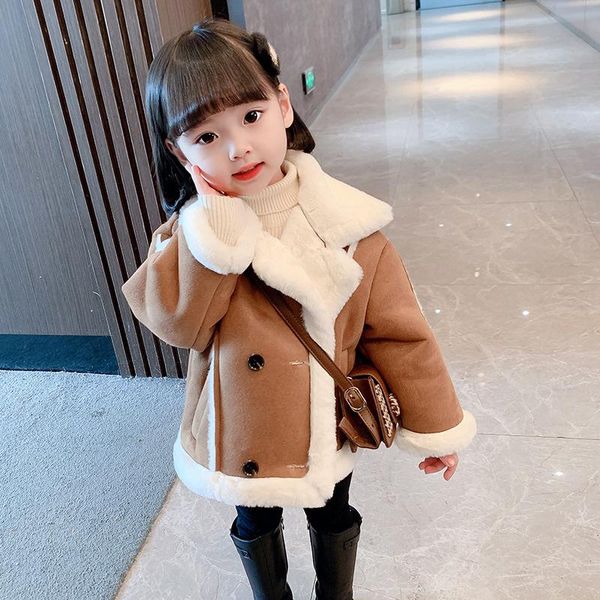 jackets autumn winter girls coats kids children thicken outerwear outdoor warm plush infant double breasted student clothes, Blue;gray
jackets autumn winter girls coats kids children thicken outerwear outdoor warm plush infant double breasted student clothes, Blue;gray