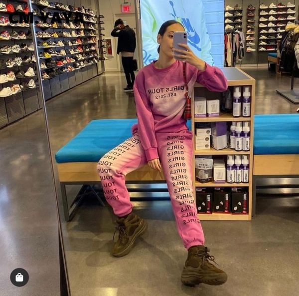 women's tracksuits cm.yaya streetwear letter gradient two 2 piece set women tracksuit sweatshirts pants matching sets outfits sweatsuit, Gray
women's tracksuits cm.yaya streetwear letter gradient two 2 piece set women tracksuit sweatshirts pants matching sets outfits sweatsuit, Gray