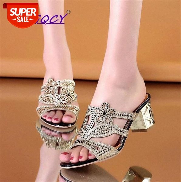 women fashion high heels slipper peep toe hollow out crystals party shoes woman summer slip on square heel beach flip flops #wf64, Black
women fashion high heels slipper peep toe hollow out crystals party shoes woman summer slip on square heel beach flip flops #wf64, Black