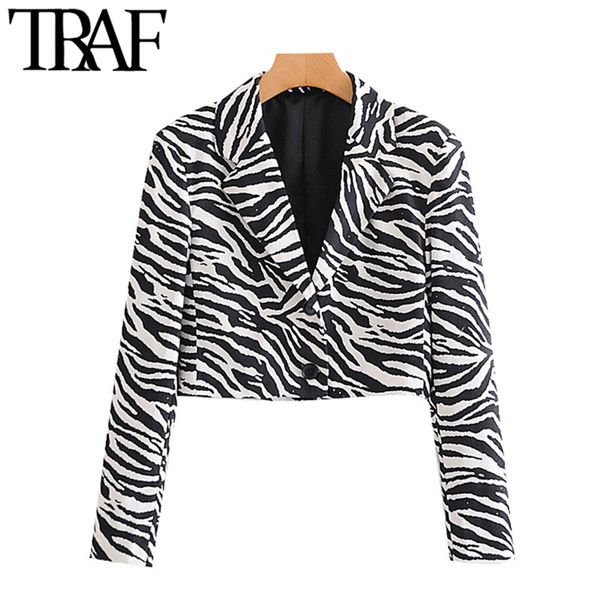 traf women fashion zebra print cropped blazer coat vintage long sleeve animal pattern female outerwear chic 210415, Black;brown
traf women fashion zebra print cropped blazer coat vintage long sleeve animal pattern female outerwear chic 210415, Black;brown