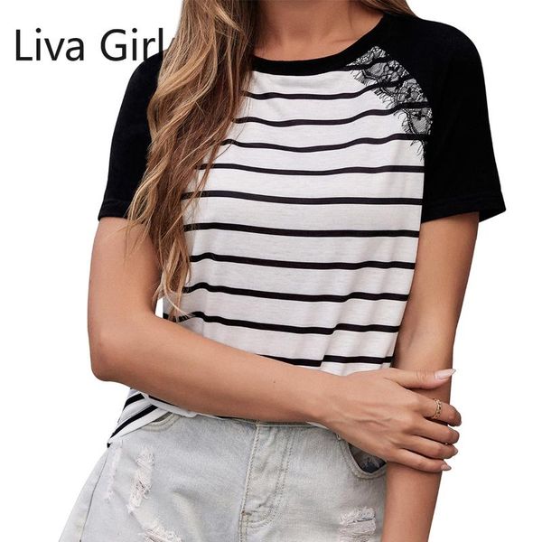 women's t-shirt 2021 spring summer t shirt casual women fashion street short sleeve striped shirts leisure o neck ladies, White
women's t-shirt 2021 spring summer t shirt casual women fashion street short sleeve striped shirts leisure o neck ladies, White