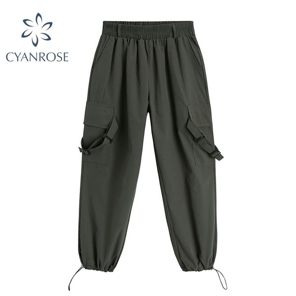 high waist elastic overalls pants streetwear loose fashion harajuku solid trousers femme casual drawstring lace up tide 210430, Black;white
high waist elastic overalls pants streetwear loose fashion harajuku solid trousers femme casual drawstring lace up tide 210430, Black;white