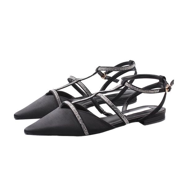 summer fashion pointed rhinestones leisure lady sandals baotou roman shoes flat comfortable soft bottom women, Black
summer fashion pointed rhinestones leisure lady sandals baotou roman shoes flat comfortable soft bottom women, Black