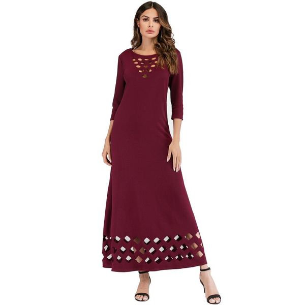 woman dress spring/autumn long hollow out three quarter sleeve o-neck a-line dresses casual, Black;gray
woman dress spring/autumn long hollow out three quarter sleeve o-neck a-line dresses casual, Black;gray