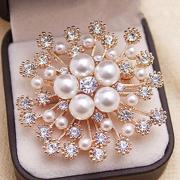 pearl snowflake flower diamond fashion brooch dress pin accessories popular, Gray
pearl snowflake flower diamond fashion brooch dress pin accessories popular, Gray