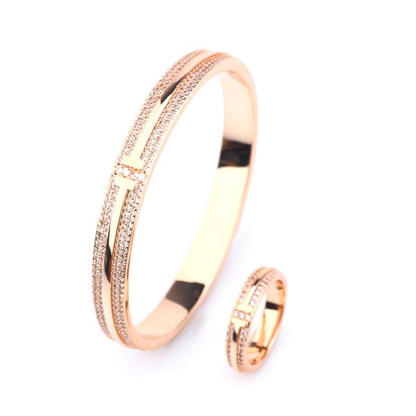 stainless steel full letter t bracelet ring jewelry set women's european and american style temperament three-color optional wholesale, Silver
stainless steel full letter t bracelet ring jewelry set women's european and american style temperament three-color optional wholesale, Silver