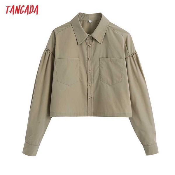 tangada women retro solid crop blouse shirt double pocket long sleeve chic female shirt ce248 210609, White
tangada women retro solid crop blouse shirt double pocket long sleeve chic female shirt ce248 210609, White
